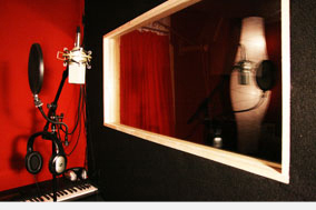 la cabine d'enregistrement studio